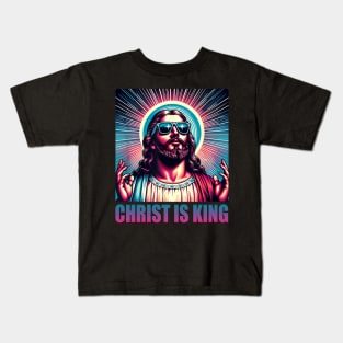 Christ Is King Jesus Is King Funny Christian God Basketball Lovers Kids T-Shirt